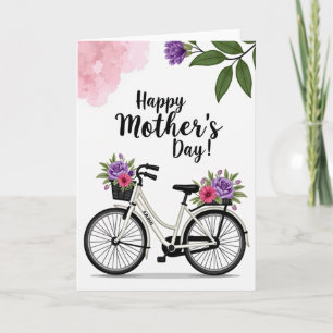 Ouderwetse fiets Moederdag kaart