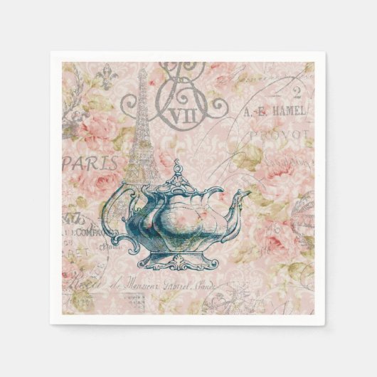 Ouderwetse Franse landelijke botanische Parijse th Servet (Voorkant)