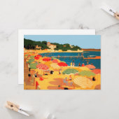 Ouderwetse Franse Riviera strandflat Kaart (Voorkant / Achterkant in situ)