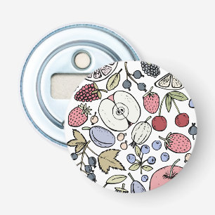 Ouderwetse fruit thema, vintage button flesopener