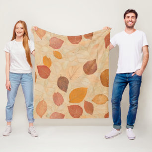 Ouderwetse gedroogde herfstbladeren Goud Oranje Ro Fleece Deken