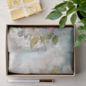 Ouderwetse gemengde media blauwe, roze, witte bloe tissuepapier (Geschenk)