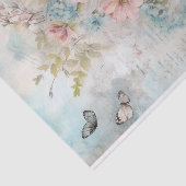 Ouderwetse gemengde techniek blauwe, roze, witte b tissuepapier (Detail)