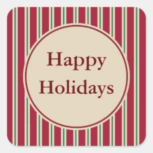 Ouderwetse gestreepte feeststickers vierkante sticker