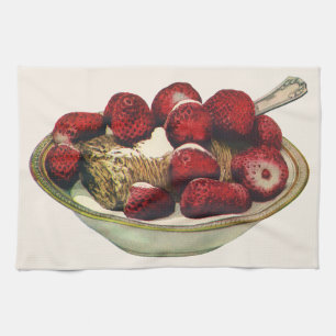 Ouderwetse Gezonde Ontbijtgranen met Aardbeien Theedoek
