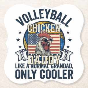 Ouderwetse grappige shirt ontwerp voor volleyball kartonnen onderzetters