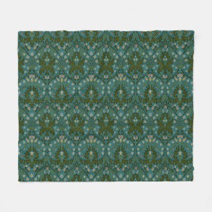 Ouderwetse Groen Blauw William Morris Herfst Bloem Fleece Deken