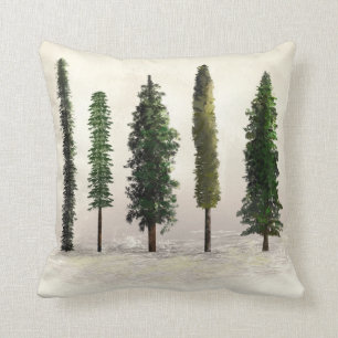 Ouderwetse groene bosbomen landelijk bos- kussen