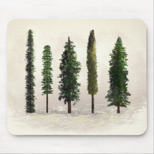 Ouderwetse groene bosbomen landelijk bos- muismat