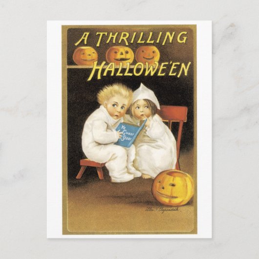 ouderwetse halloween, Boy & Girl Briefkaart (Voorkant)
