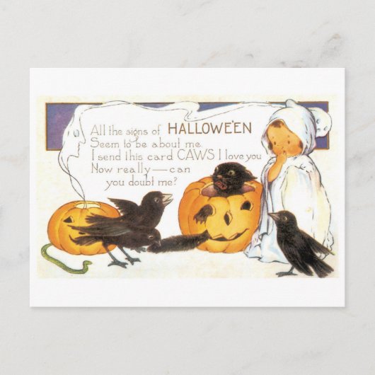 ouderwetse halloween, Crow Briefkaart (Voorkant)