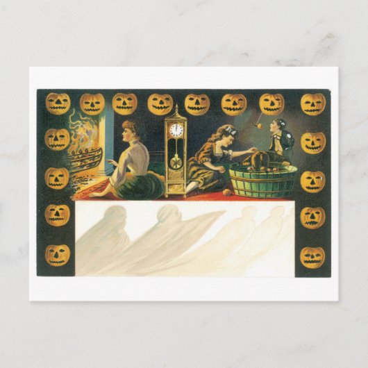 ouderwetse halloween, pompoen briefkaart (Voorkant)