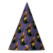 ouderwetse Halloween, witch cat die Violin speelt Feesthoedjes (Links)