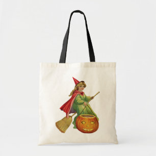 ouderwetse Halloween, witch girl Tote Bag
