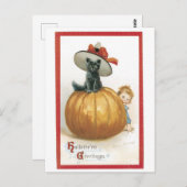 ouderwetse halloween, witkat briefkaart (Voorkant / Achterkant)
