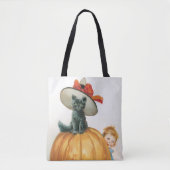 ouderwetse halloween, witkat tote bag (Voorkant)