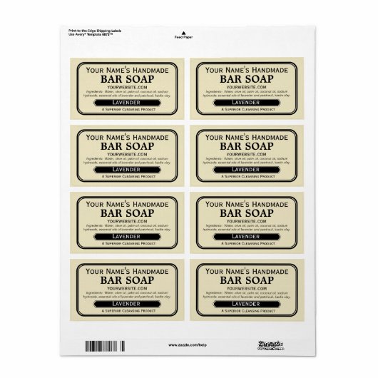 Ouderwetse handgemaakte zeepetiketten voor zeeppro etiket (Full Sheet)