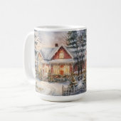 ouderwetse huis kerststal Mok (Voorkant links)