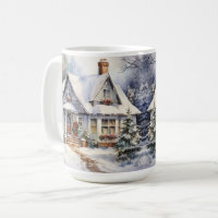 ouderwetse huis kerststal Mok