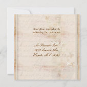 , ouderwetse huwelijksuitnodiging kaart (Achterkant)