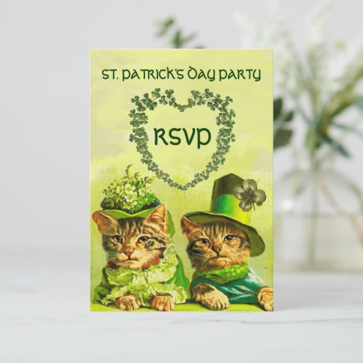 OUDERWETSE IERSE KATTEN, ST.PATRICK'S DAY PARTY RS RSVP KAARTJE (Staand voorkant)