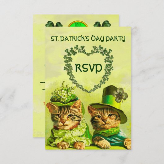 OUDERWETSE IERSE KATTEN, ST.PATRICK'S DAY PARTY RS RSVP KAARTJE (Voorkant / Achterkant)