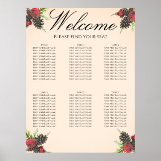 Ouderwetse Kerst Huwelijkszitplaats Plan Poster