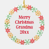 Ouderwetse kerst rode vrachtwagen keramisch ornament (Achterkant)