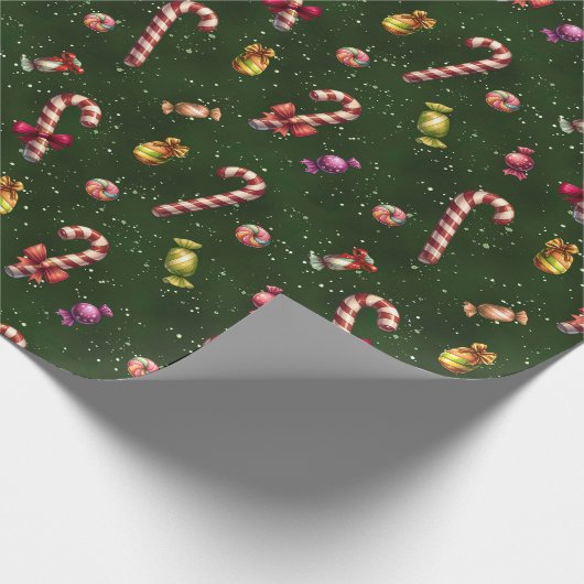 Ouderwetse kerst Snoep Cadeaupapier (Hoek)