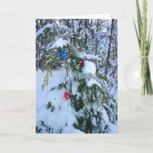 Ouderwetse kerstboom feestdagen kaart (Voorkant)