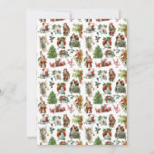 Ouderwetse kerstfeestviering kaart (Achterkant)