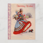 Ouderwetse kerstinkopen Briefkaart (Voorkant)