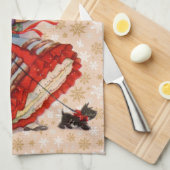 Ouderwetse kerstinkopen theedoek (Quarter Fold)