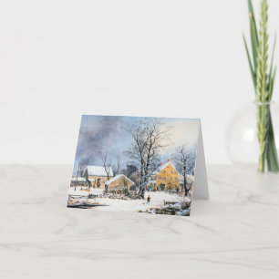 Ouderwetse Kerstkaart Feestdagen Kaart