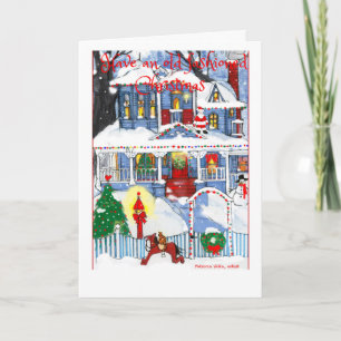 ouderwetse kerstkaart feestdagen kaart