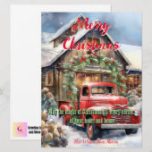 ouderwetse kerstkaartPlatte Kaart (Voorkant / Achterkant)