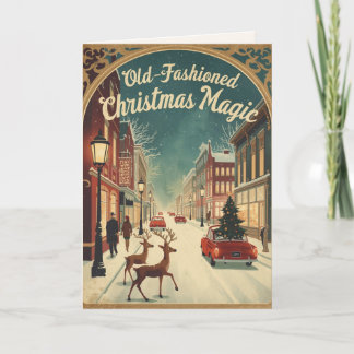 Ouderwetse Kerstmagie; Kerstgroet Feestdagen Kaart