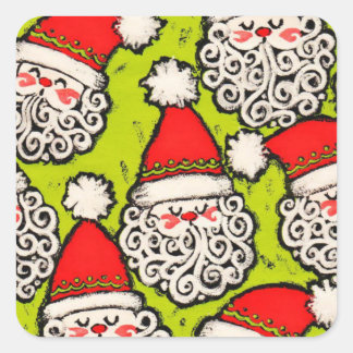 Ouderwetse Kerstman | Vierkante Stickers