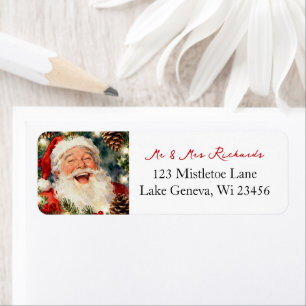 Ouderwetse Kerstman Vintage Kerstmis Etiket