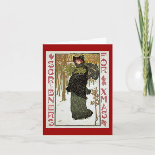 Ouderwetse Kerstmis Dank Je Bedankkaart