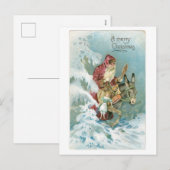 Ouderwetse Kerstmis, Kerstman Feestdagenkaart (Voorkant / Achterkant)