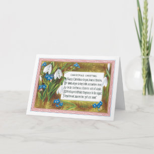 Ouderwetse Kerstmis, Sneeuwklokjes Feestdagen Kaart