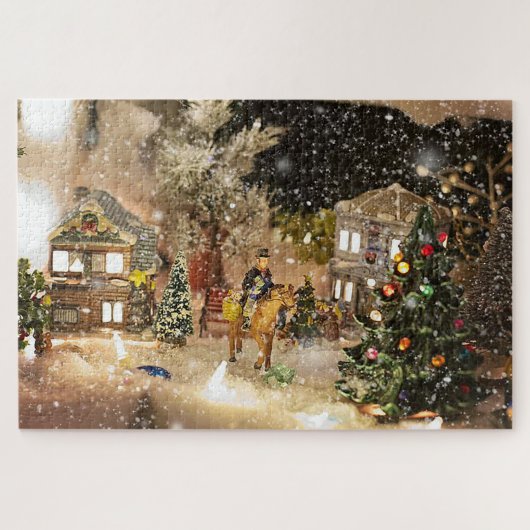 Ouderwetse kerstpuzzel legpuzzel (Horizontaal)