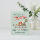 Ouderwetse kerstslee kaart (Staand voorkant)