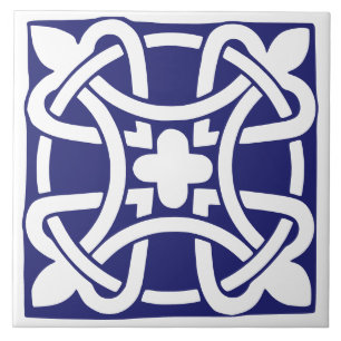 Ouderwetse Klassieke Donkerblauwe en Witte Traditi Tegeltje