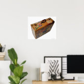 ouderwetse koffer met stickers poster (Thuiskantoor)