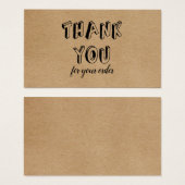Ouderwetse Kraft Bedankt voor uw bestelling Visitekaartje (Voorkant /achterkant)