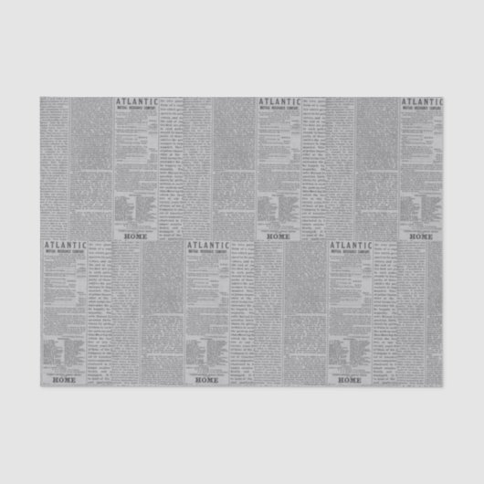 Ouderwetse krant tissuepapier (Voorkant)