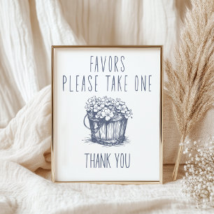 Ouderwetse landelijke charme gunst baby shower bor poster