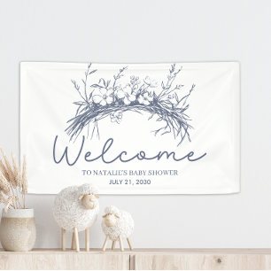 Ouderwetse Landelijke Charme Welkom op Baby Shower Spandoek